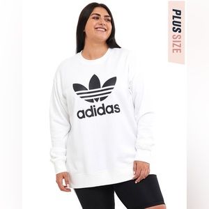NWT Adidas Women’s Originals Trefoil Logo White Sweatshirt H22883 - Size: 3X